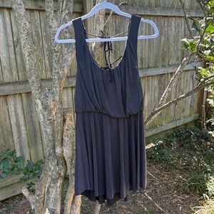 Free People Black Pleated Mini Dress